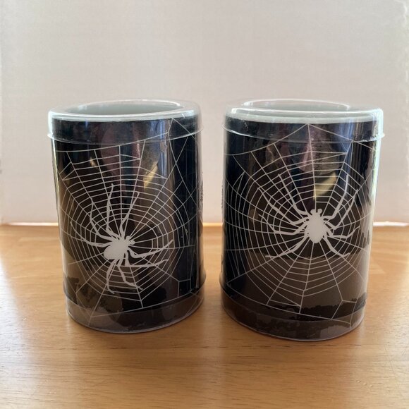 2 Flameless LED Real Wax Halloween Candles (Spider & Web) w/ Spooky Sounds. NEW - Picture 1 of 8